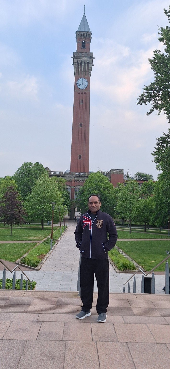 Rashid Hussain on the University of Birmingham campus